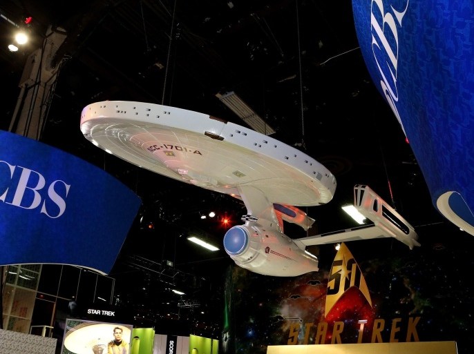 LAS VEGAS, NV - JUNE 09: A model of the USS Enterprise from the 'Star Trek' movie franchise is displayed during the Licensing Expo 2015 at the Mandalay Bay Convention Center on June 9, 2015 in Las Vegas, Nevada.