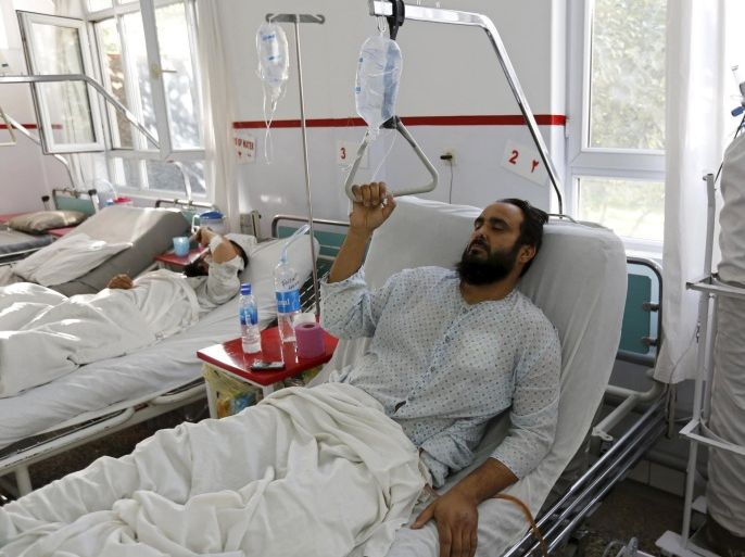 A wounded Afghan man, who survived a U.S. air strike on a Medecins Sans Frontieres (MSF) hospital in Kunduz, receives treatment at the Emergency Hospital in Kabul October 8, 2015. The U.S. air strike in Afghanistan that killed at least 22 patients and staff at the Medecins Sans Frontieres hospital wasn't the first time the escalating war has affected an aid-run medical facility. There have even been instances since. Foreign aid workers and Afghan colleagues shaken by the weekend tragedy in Kunduz, one of the worst incidents of its kind in the 14-year war, say increased violence around the country makes it harder to provide basic services in a country where NGOs help provide the vast majority of healthcare. To match Insight AFGHANISTAN-HEALTH/VIOLENCE REUTERS/Mohammad Ismail