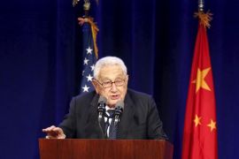 Former U.S. National Security Advisor and Secretary of State Henry Kissinger speaks during a dinner reception for Chinese President Xi Jinping in Seattle, Washington September 22, 2015. REUTERS/Jason Redmond