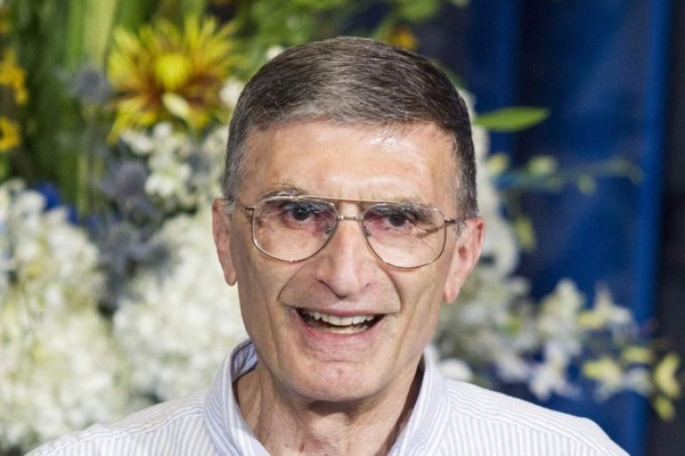 Aziz Sancar, a professor at the University of North Carolina-Chapel Hill, speaks at a press conference for the state of North Carolina's Nobel laureates in Chapel Hill, North Carolina October 7, 2015. Sweden's Tomas Lindahl, American Paul Modrich and Turkish-born Aziz Sancar won the 2015 Nobel Prize for Chemistry for work on mapping how cells repair damaged DNA, giving insight into cancer treatments, the award-giving body said on Wednesday. REUTERS/Ray Whitehouse