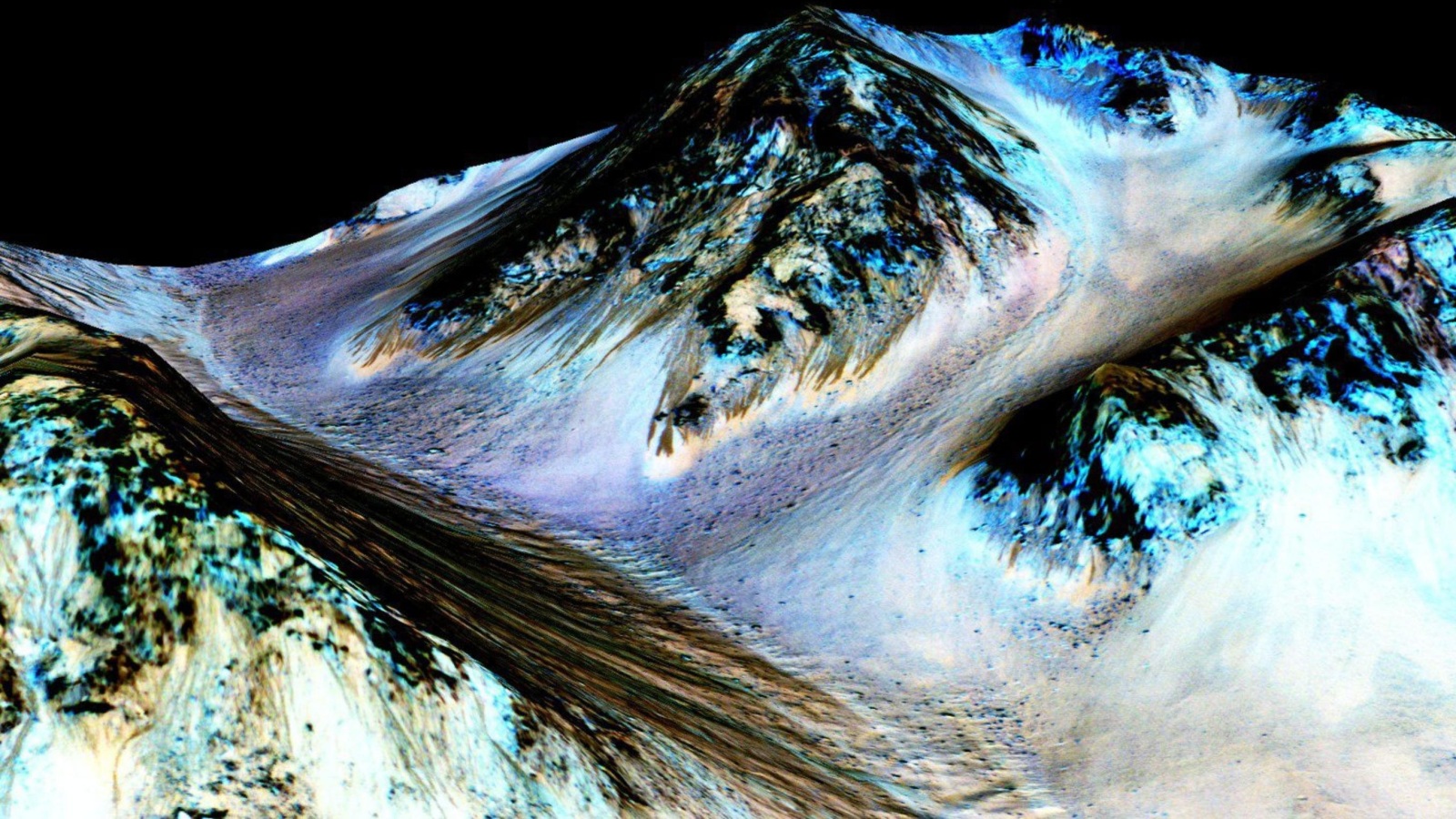‪وجود آثار لجريان المياه على منحدرات هضاب المريخ دفع لاكتشاف وجود مياه على سطحه‬ (الأوروبية)