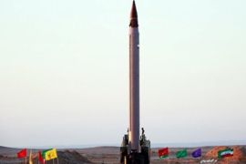 A new Iranian precision-guided ballistic missile is seen before it is launched and tested at an undisclosed location October 11, 2015. Iran has successfully tested a new precision-guided ballistic missile, its defence minister said on Sunday, signalling an apparent advance in Iranian attempts to improve the accuracy of its missile arsenal. REUTERS/farsnews.com/Handout via ReutersATTENTION EDITORS - THIS PICTURE WAS PROVIDED BY A THIRD PARTY. REUTERS IS UNABLE TO INDEPENDENTLY VERIFY THE AUTHENTICITY, CONTENT, LOCATION OR DATE OF THIS IMAGE. FOR EDITORIAL USE ONLY. NOT FOR SALE FOR MARKETING OR ADVERTISING CAMPAIGNS. NO SALES. THIS PICTURE IS DISTRIBUTED EXACTLY AS RECEIVED BY REUTERS, AS A SERVICE TO CLIENTS.