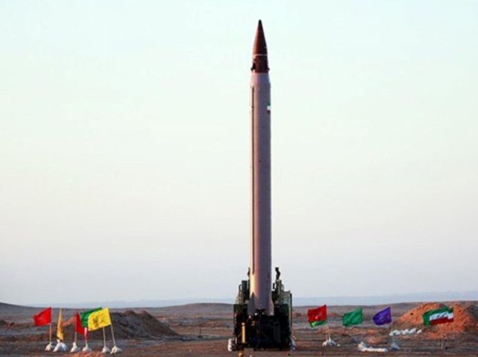 A new Iranian precision-guided ballistic missile is seen before it is launched and tested at an undisclosed location October 11, 2015. Iran has successfully tested a new precision-guided ballistic missile, its defence minister said on Sunday, signalling an apparent advance in Iranian attempts to improve the accuracy of its missile arsenal. REUTERS/farsnews.com/Handout via ReutersATTENTION EDITORS - THIS PICTURE WAS PROVIDED BY A THIRD PARTY. REUTERS IS UNABLE TO INDEPENDENTLY VERIFY THE AUTHENTICITY, CONTENT, LOCATION OR DATE OF THIS IMAGE. FOR EDITORIAL USE ONLY. NOT FOR SALE FOR MARKETING OR ADVERTISING CAMPAIGNS. NO SALES. THIS PICTURE IS DISTRIBUTED EXACTLY AS RECEIVED BY REUTERS, AS A SERVICE TO CLIENTS.