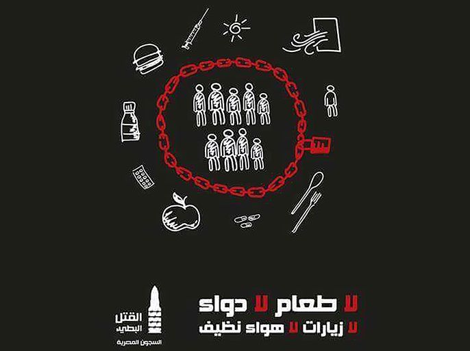 أحد ملصقات "حملة لإنقاذ معتقلي السجون المصرية من الموت"