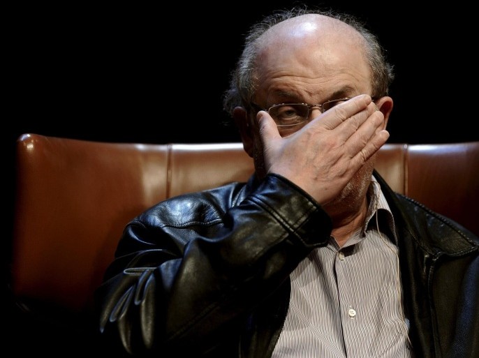 Author Salman Rushdie reacts during a news conference before the presentation of his latest book 'Two Years Eight Months and Twenty-Eight Nights' at the Niemeyer Center in Aviles, northern Spain, October 7, 2015. REUTERS/Eloy Alonso