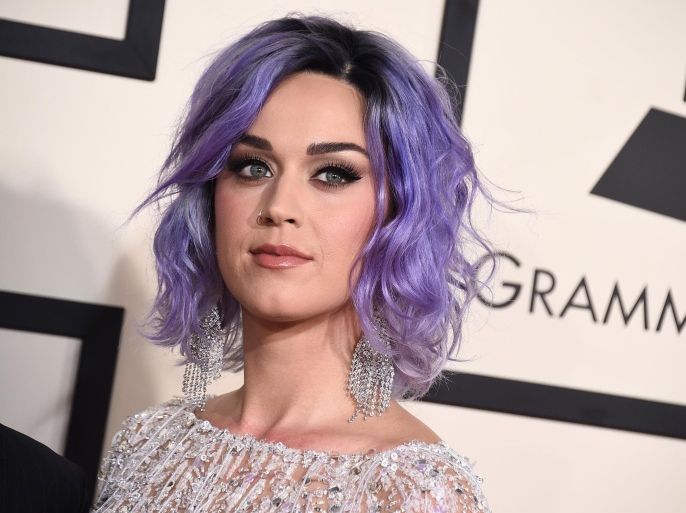 FILE - In this Feb. 8, 2015, file photo, Katy Perry arrives at the 57th annual Grammy Awards at the Staples Center in Los Angeles. Perry, Sting and Jerry Seinfeld will perform at a benefit concert of the David Lynch Foundation on Nov. 4. (Photo by Jordan Strauss/Invision/AP, File)