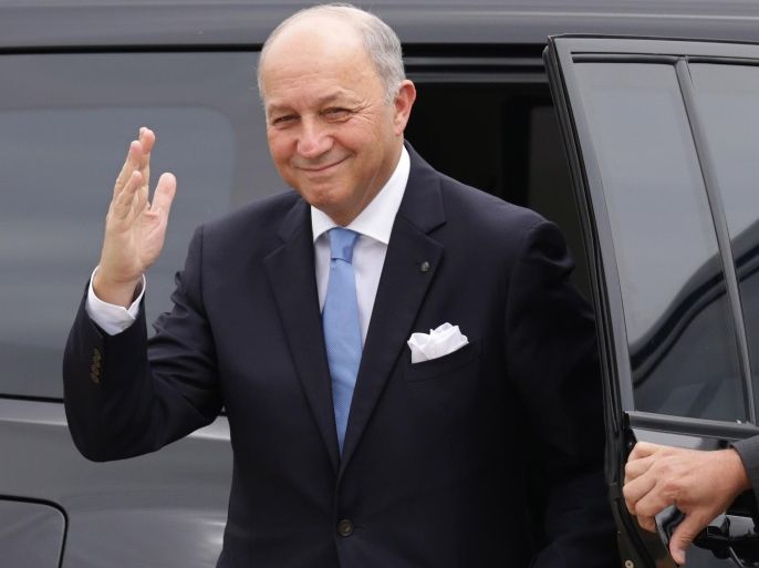 French Foreign Minister Laurent Fabius waves during his arrival to meet with Brazil’s President Dilma Rousseff, at the Alvorada Palace, in Brasilia, Brazil, Sunday, Nov. 22, 2015. Fabius is in the country to hold talks with top Brazilian leaders ahead of the climate change conference in Paris. (AP Photo/Eraldo Peres)