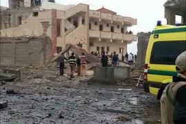 مقر نادي الشرطه بالعريش بعد انفجار اليوم