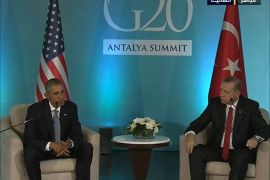 مؤتمر صحفي للرئيس التركي رجب طيب أردوغان ونظيره الأمريكي باراك أوباما قبل افتتاح قمة مجموعة العشرين
