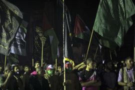 مسيرة لحركتي حماس والجهاد بغزة دعما للهبة الفلسطينية نوفمبر 2015..