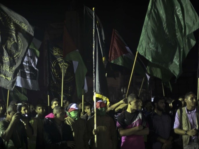 مسيرة لحركتي حماس والجهاد بغزة دعما للهبة الفلسطينية نوفمبر 2015..