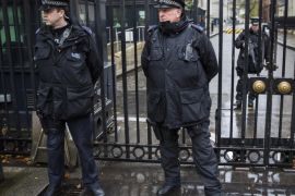 Armed police officers stand guard outside Downing Street in central London, Britain, 14 November 2015. More than 120 people have been killed in a series of attacks in Paris on 13 November, according to French officials. At least 120 people have been killed in a series of attacks in Paris on 13 November, according to French officials. Eight assailants were killed, seven when they detonated their explosive belts, and one when he was shot by officers, police said. French President Francois Hollande says that the attacks in Paris were an 'act of war' carried out by the Islamic State extremist group.