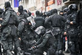 In this photo released Friday Nov. 20, 2015, by the French Interior Ministry, showing Police security forces during the raid in Saint-Denis region of Paris, France, on Wednesday Nov. 18 2015. French security forces stormed a building in the early hours of Wednesday Nov. 18, in Saint Denis, Paris, where the mastermind of the Nov. 13, Paris attacks Abdelhamid Abaaoud, was believed to be hiding, resulting in a shoot-out. (FRANCIS PELLIER / Ministere de l'Interieur – Dicom via AP)