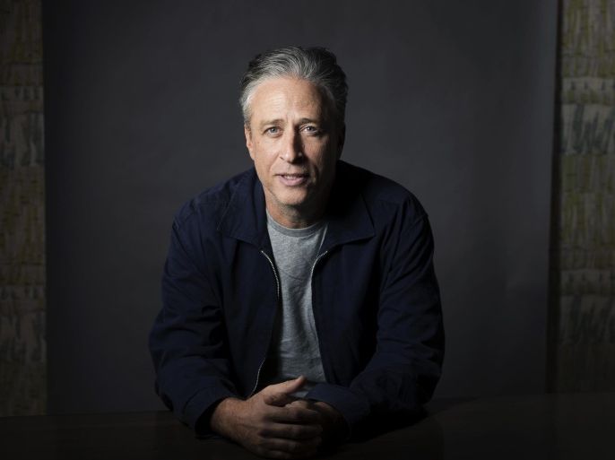 FILE - In this Nov. 7, 2014 file photo, Jon Stewart poses in New York. Fresh from “The Daily Show,” Stewart has signed on with HBO in an exclusive four-year production pact. HBO said Tuesday, Nov. 3, 2015, the partnership will start with short-form digital content to be showcased on HBO Now, HBO Go and other platforms. (Photo by Victoria Will/Invision/AP, File)