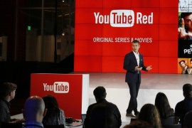 Robert Kyncl, YouTube Chief Business Officer, speaks as YouTube unveils "YouTube Red," a new subscription service including original programming, at YouTube Space LA offices Wednesday, Oct. 21, 2015, in Los Angeles. The service combines ad-free videos, new original series and movies from top YouTubers like PewDiePie, and on-demand unlimited streaming music for $10 a month. (AP Photo/Danny Moloshok)