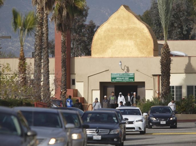 Muslims leave the afternoon prayer at the Dar Al Uloom Al Islamiyah mosque in San Bernardino, California, USA, 04 December 2015. Reports state that Syed Farook performed daily prayers at the mosque. Imam Mahmood Nadvi told reporters that he had last seen Farook at the mosque breaking fast at the end of Ramadan in July 2015. Syed Farook, who along with his wife Tashfeen Malik, is suspected of carrying out the 02 December shooting in San Bernardino, in which 14 people were killed and 21 wounded.