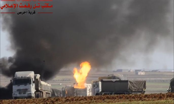 الطيران الروسي يستهدف قرية إحرص بريف حلب بالقنابل العنقودية