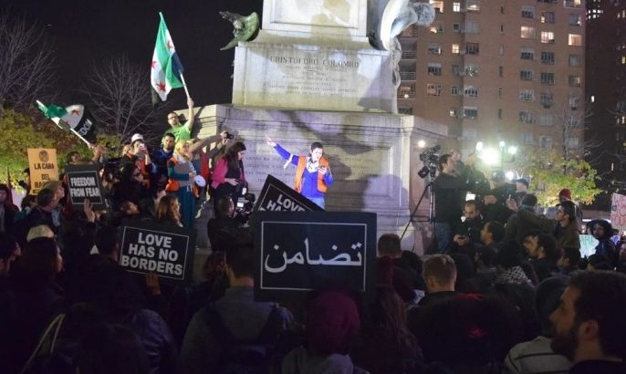 وقفة احتجاجية في نيويورك ضد عنصرية دونالد ترامب