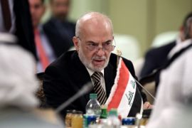 Iraqi Foreign Minister Ibrahim al-Jaafari speaks during the fifth session of the Iraqi-Kuwaiti Joint Supreme Ministerial Committee in Kuwait City on December 22, 2015. The session will continue for two days and aims to strengthen bilateral relations between the two countries. AFP PHOTO