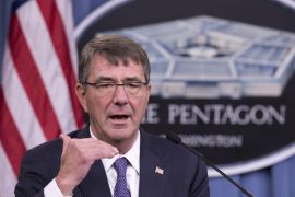 Defense Secretary Ash Carter speaks to reporters during a joint news conference with British Defense Secretary Michael Fallon, Friday, Dec. 11, 2015, following their meeting at the Pentagon. (AP Photo/Manuel Balce Ceneta)