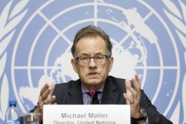 Michael Moller, Director General of the United Nations Office at Geneva, makes a roundup about the activities of UNOG in front of the media during a press conference at the European headquarters of the United Nations, in Geneva, Switzerland, 22 December 2015.