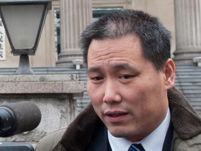 (FILE) A file picture dated 28 December 2012 shows Chinese human rights lawyer Pu Zhiqiang speaking to reporters outside the Chongqing Higher People's Court in Chongqing Municipality, China. A Beijing court on 22 December 2015 has convicted Pu Zhiqiang to a three-year suspended sentence, Chinese state television said. Pu, 50, has been found guilty of 'inciting ethnic hatred' and 'picking quarrels and provoking trouble.' Pu has been in detention since 06 May 2014 following his presence at a Beijing seminar calling for an investigation into the Tiananmen crackdown in 1989. EPA/YONGPING XU CHINA OUT