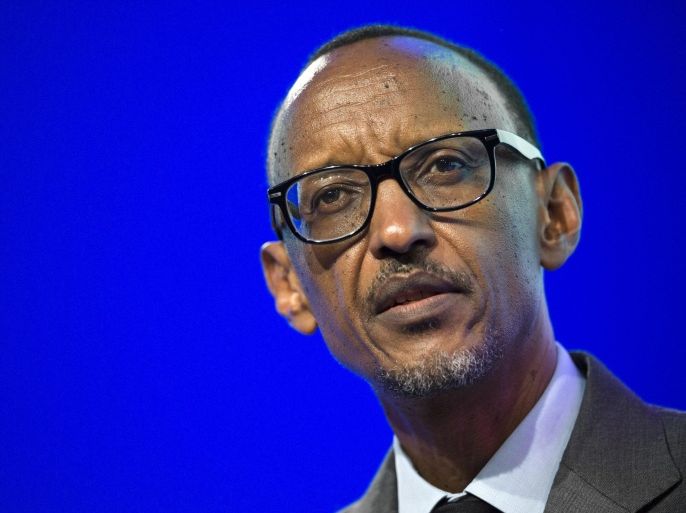 (FILE) A file phoptograph showing Paul Kagame, President of the Republic of Rwanda, speaks during the second day of the St. Gallen Symposium, at the university of St. Gallen, Switzerland, 08 May 2015. Paul Kagame will seek a third term after his current term ends 2017, he announced 01 January 2016. The revelation ends speculation on whether he will stand again or not. He has the option of doing so thanks to constitutional changes made in an 18 December 2015 referendum. EPA/GIAN EHRENZELLER *** Local Caption *** 51922687