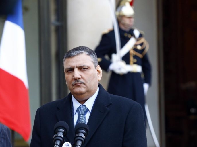 Former Syrian Prime Minister Riad Hijab, now coordinator of the Syrian opposition team ponders a question after his meeting with French President Francois Hollande at the Elysee Palace in Paris, Monday, Jan. 11, 2016. (AP Photo/Francois Mori)