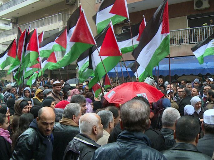 من الاحتجاج الفلسطيني على قرارات الاونروا بلبنان