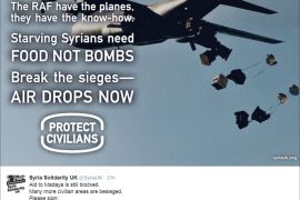 حملة ببريطانيا لإسقاط مساعدات جوية على مضايا