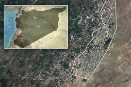 خارطة سوريا وعليها مضايا