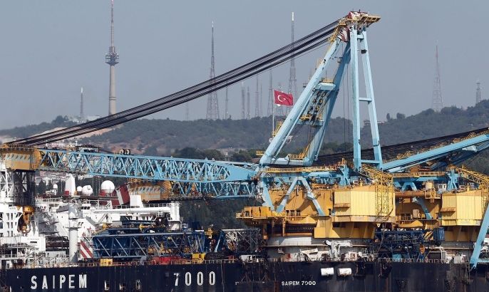 Pipelay vessel Saipem 7000 passes through the Bosphorus for the construction of Russia's South Stream gas pipeline to Europe, in Istanbul, Turkey, 30 July 2015. The vessel is on route to Rotterdam, the Netherlands after starting constructions of South Stream and turkish Stream.