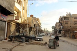 حي القابون المحاصر شرق دمشق وتظهر فيه آثار الدمار نتيجة القصف - كانون الثاني 2016