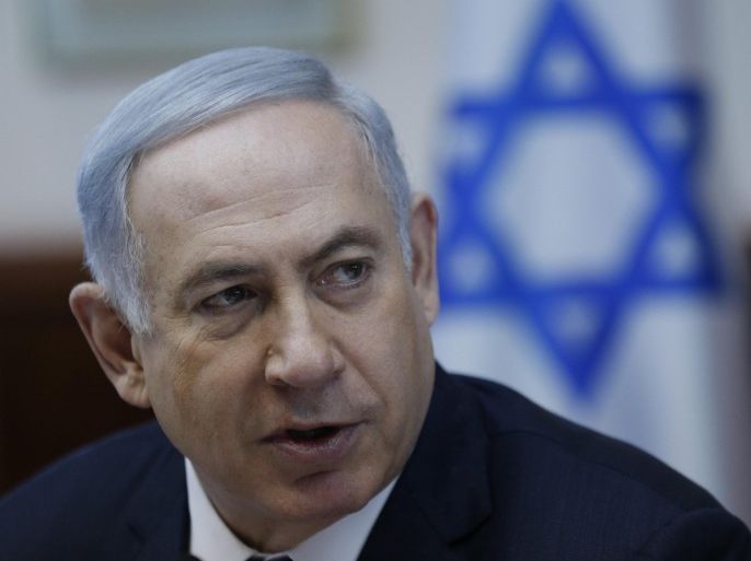 Israeli Prime Minister Benjamin Netanyahu attends the weekly cabinet meeting in Jerusalem, Israel, 31 January 2016.