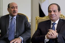 كومبو للرئيس المصري عبد الفتاح السيسي ورئيس الجهاز المركزي للمحاسبات هشام جنينة