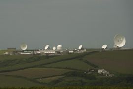 Satellite dishes are seen at GCHQ's outpost at Bude, close to where trans-Atlantic fibre-optic cables come ashore in Cornwall, southwest England June 23, 2013. Internet companies will have to store customer usage data for up to a year according to a new bill the British government will present to parliament on Wednesday, local newspapers reported. Britain's Investigatory Powers Bill, a renewed attempt to give security agencies powers to track online communications, will also tackle criticism from privacy campaigners by including assurances that any access of so-called Internet connection records would need judicial authorisation, the Guardian said. REUTERS/Kieran Doherty