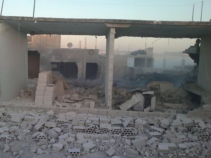 صورة لآثار قصف قوات النظام لحماة