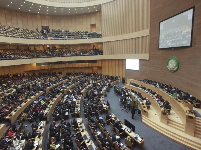 A general view of the 26th African Union Summit at the African Union Headquarters in Addis Ababa, Ethiopia, 30 January 2016. While the Summit's official theme is human rights in Africa, African leaders are meeting to discuss whether to deploy AU's 5,000- strong peacekeeping forces to troubled Burundi in a bid to end the armed crisis in the country despite Burundi's strong opposition.