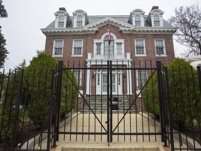 The Syrian embassy is pictured in Washington, DC, USA, 19 March 2014. The United States on 18 March closed down Syria's embassy and ordered Syrian diplomats to leave the country by 31 March, but said it still upheld diplomatic relations with Damascus, even if they are in tatters.