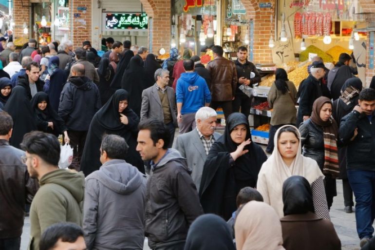 Iranians go shopping at Tehrans old Bazaar, the place where the main economy trades take place, in Tehran, Iran, 25 January 2016. Reports state that Iranian officials expected the Iranian economy to grow on an average of eight percent over the coming five years following the lifting of sanctions against Iran.