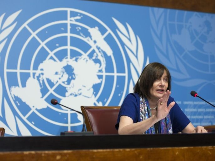 Marie-Paule Kieny, Assistant Director-General, Health Systems and Innovation, of World Health Organization, WHO, speaks during a press conference at the European headquarters of the United Nations, in Geneva, Switzerland, on Friday, Feb. 12, 2016. The World Health Organization says possible Zika vaccines are at least 18 months away from large-scale trials. WHO assistant director-general for health systems and innovation Marie-Paule Kieny says the U.N. health agency's response is "proceeding very quickly" and 15 companies or groups have been identified as possible participants in the hunt for vaccines. (Martial Trezzini/Keystone via AP)