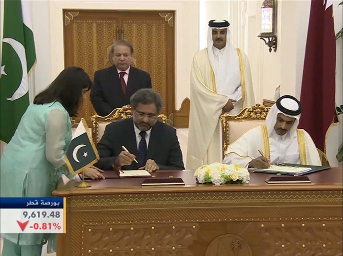 توقيع اتفاق بين قطر وباكستان لتصدير الغاز 10/2/2016