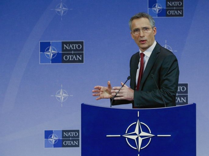 NATO Secretary General Jens Stoltenberg speaks during a news conference ahead of a NATO defense ministers meeting, which will be held on February 10-11, at the Alliance's headquarters in Brussels, Belgium February 9, 2016. REUTERS/Yves Herman