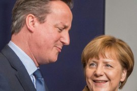 British Prime Minister David Cameron (L) and German Chancellor Angela Merkel (R) during a family picture ahead of an extraordinary two days EU summit at EU headquarters in Brussels, Belgium, 18 February 2016. EU leaders are trying to thrash out an agreement with Britain on reforms, amid hopes that they can seal a deal which will convince the country to stay in their bloc. Fears are rife that Britons might vote to leave the European Union in a referendum that Prime Minister David Cameron has promised to hold by the end of 2017, but that is widely expected this year already. The turmoil over Brexit - the buzzword for Britain's possible departure from the EU after more than 40 years of half-hearted membership - comes at a time when the bloc is already struggling with a severe migration crisis and enduring economic woes. EPA/STEPHANIE LECOCQ