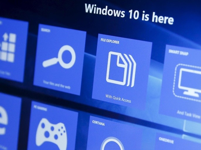 A computer screen shows features of the Windows 10 operating system at the Microsoft store at Roosevelt Field in Garden City, New York in this July 29, 2015, file photo. Microsoft Corp's latest operating system, Windows 10, is running on 200 million devices in what the company said was the fastest adoption rate of any of its operating systems, January 4, 2016. REUTERS/Shannon Stapleton/Files