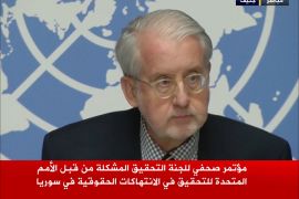 مؤتمر صحفي للجنة التحقيق المشكلة من قبل الأمم المتحدة للتحقيق في الانتهاكات الحقوقية في سوريا