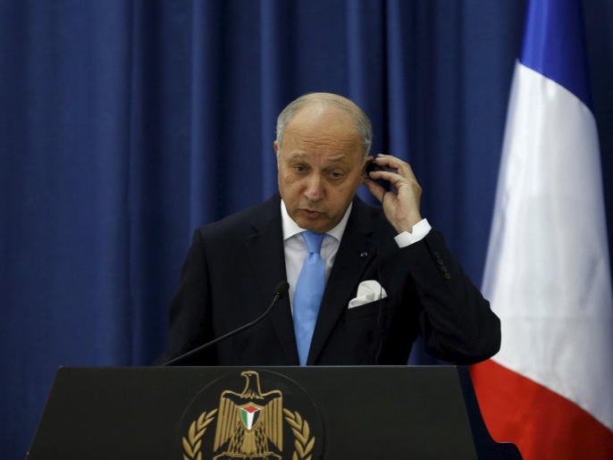 فابيوس لوح باعتراف فرنسا بدولة فلسطينية إذا لم يطبق حل الدولتين (رويترز)