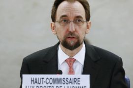 United Nations High Commissioner for Human Rights Zeid Ra'ad Al Hussein addresses delegates during a special session of the Human Rights Council on the situation in Burundi in Geneva, Switzerland December 17, 2015. REUTERS/Denis Balibouse