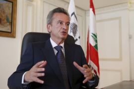 Lebanon's Central Bank Governor Riad Salameh speaks in Beirut in this November 3, 2015 file photo. Salameh said on February 26, 2016 he saw no risk to the Lebanese pound and it remained bank policy to keep it stable, adding that he had not been informed of any measures by Saudi Arabia targeting the Lebanese financial sector. REUTERS/Mohamed Azakir/Files