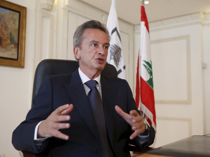Lebanon's Central Bank Governor Riad Salameh speaks in Beirut in this November 3, 2015 file photo. Salameh said on February 26, 2016 he saw no risk to the Lebanese pound and it remained bank policy to keep it stable, adding that he had not been informed of any measures by Saudi Arabia targeting the Lebanese financial sector. REUTERS/Mohamed Azakir/Files